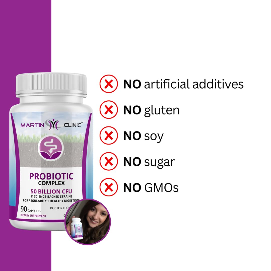 martin clinic Probiotic for Gut Health & Immune Support — Daily Digestive Balance, Bloating Relief & Better Nutrient Absorption — 60 Capsules martin clinicAu supplements