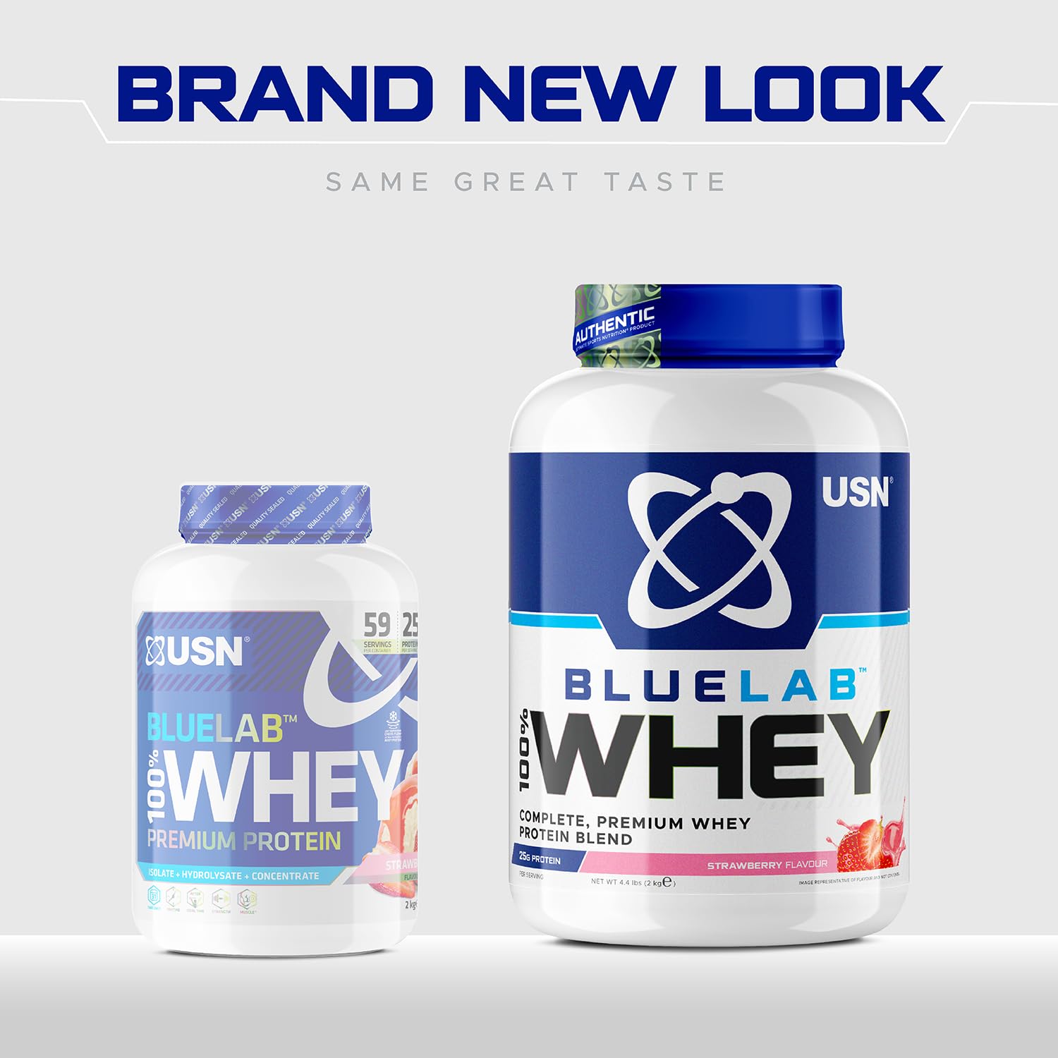 USN Blue Lab Whey Protein Powder: Strawberry - Whey Protein 908g - Post-Workout - Whey Isolate USNAu supplements