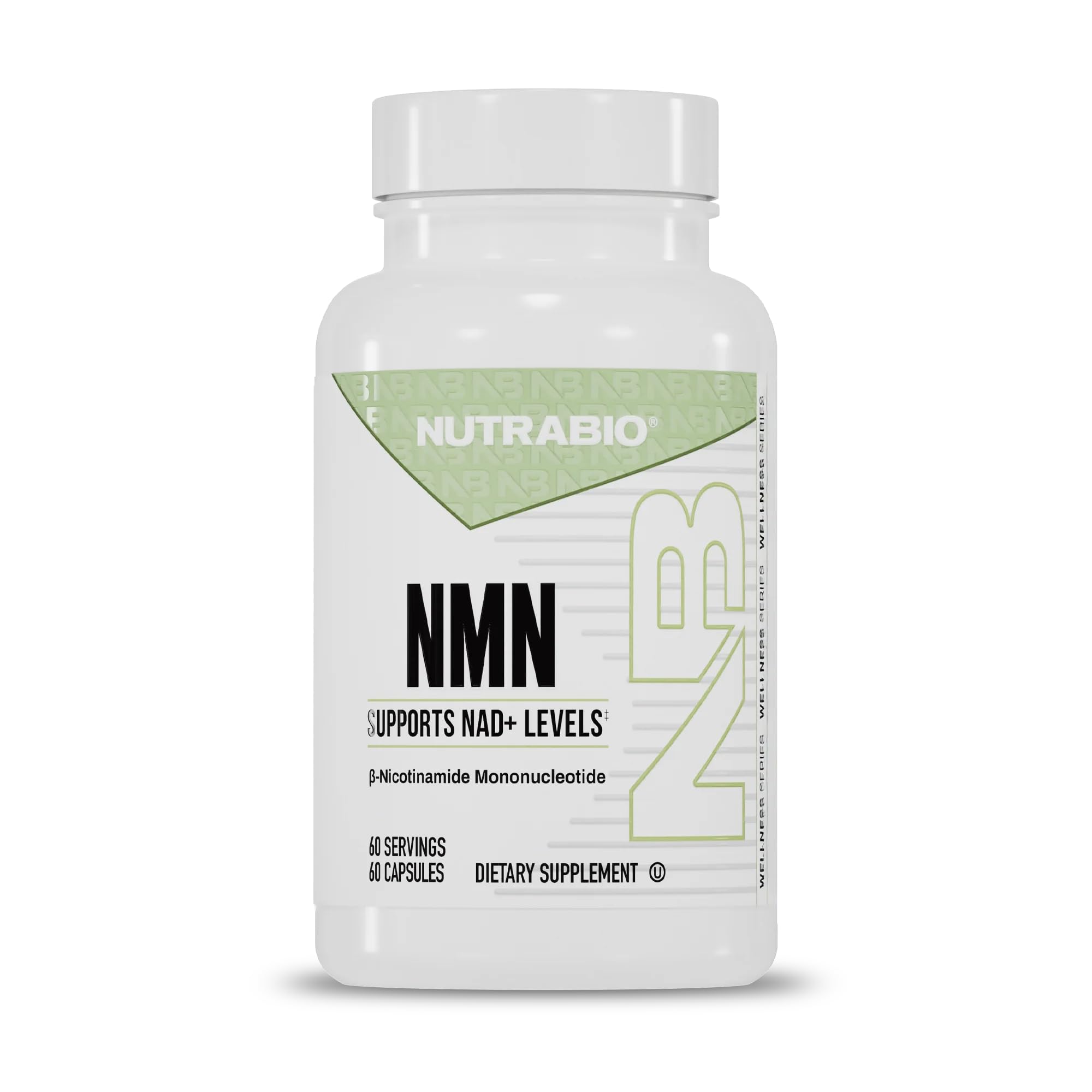 NutraBio NMN - NAD Supplement, Longevity Support, Boost NAD Levels, Increase Cellular Energy, Brain Health, Healthy Aging- 60 Servings- 60 Capsules NutraBioAu supplements