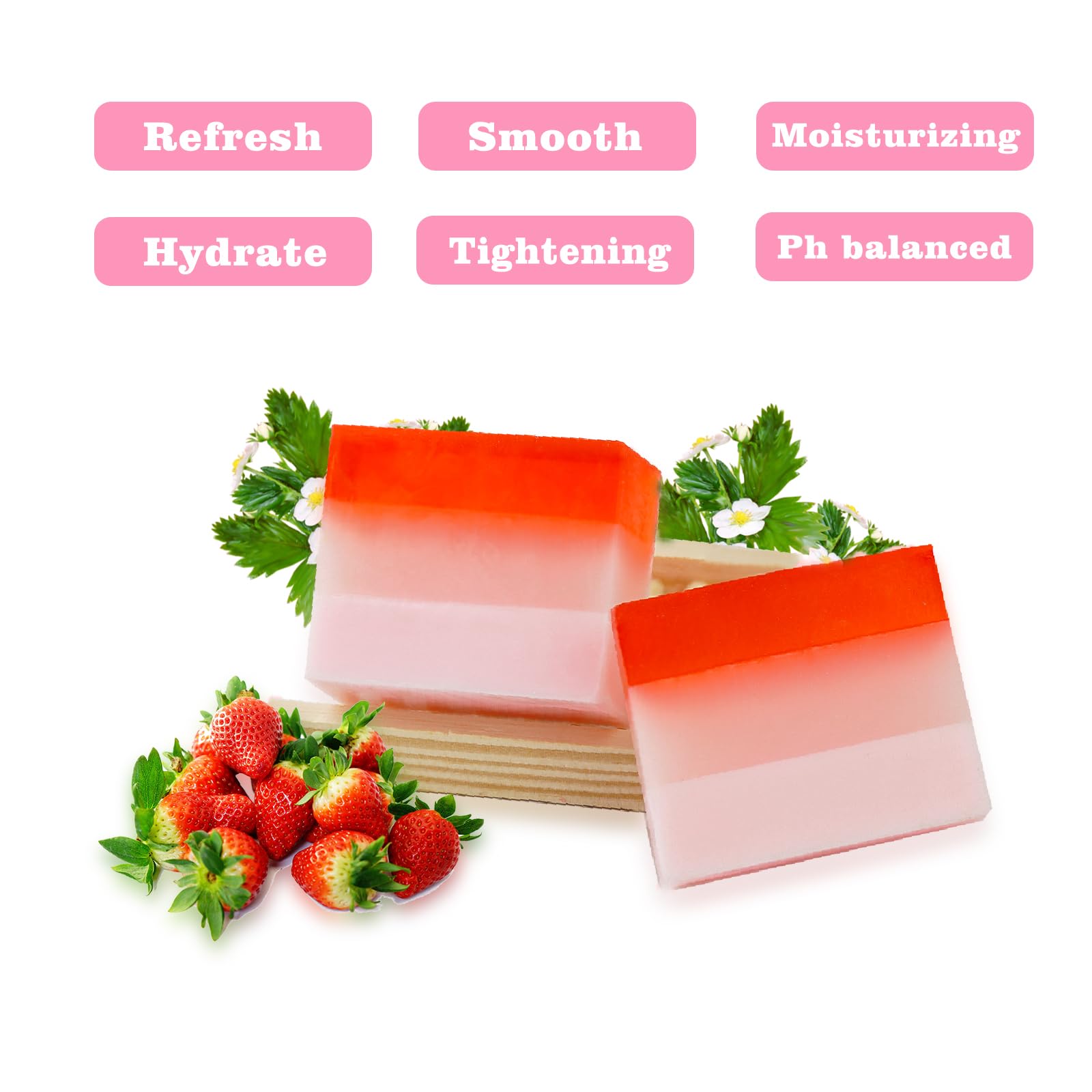 2Pcs Strawberry Yoni Bars and Yoni Oil Set for Feminine Wash, Yoni Wash for Cleanse Vaginal Balance PH tovaginshAu supplements