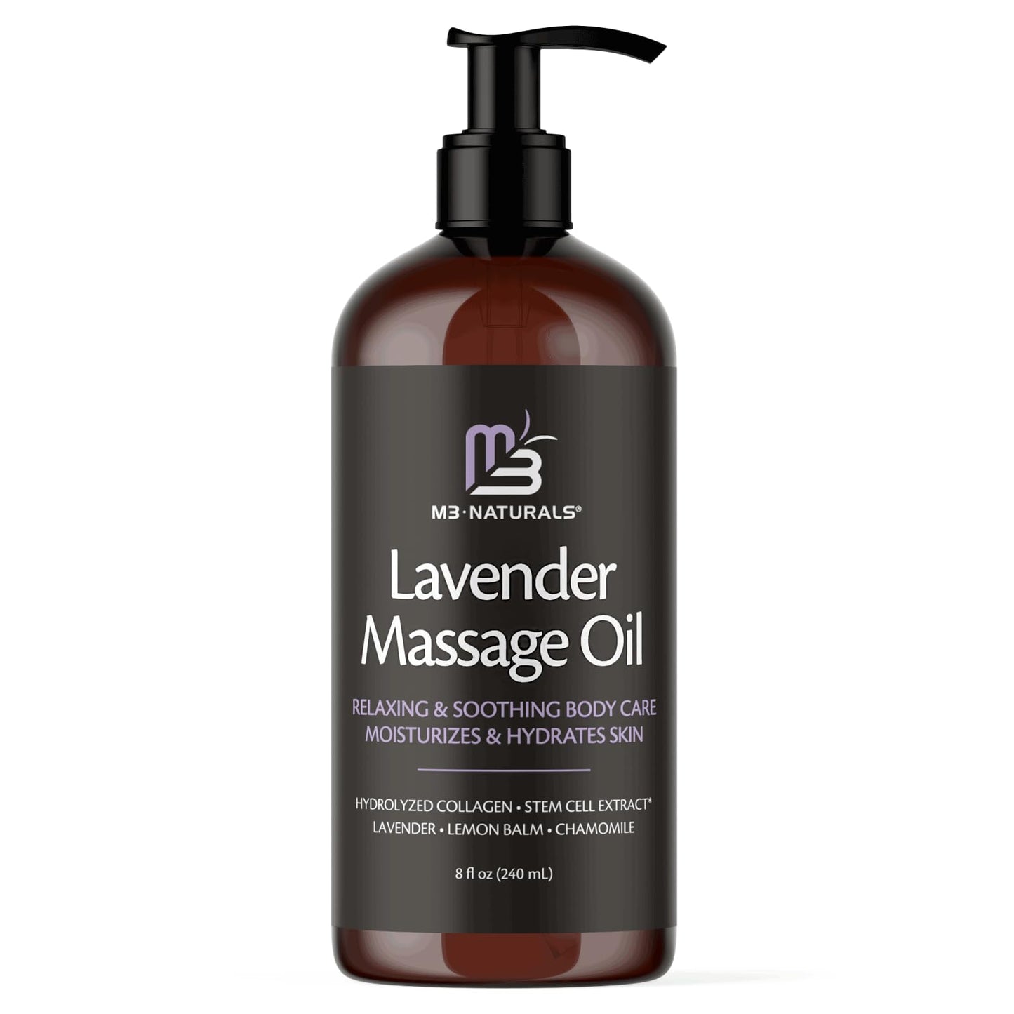 Lavender Massage Oil with Collagen and Stem Cells - Skin Tightening Massage Oil for Mass M3 NaturalsUS supplements