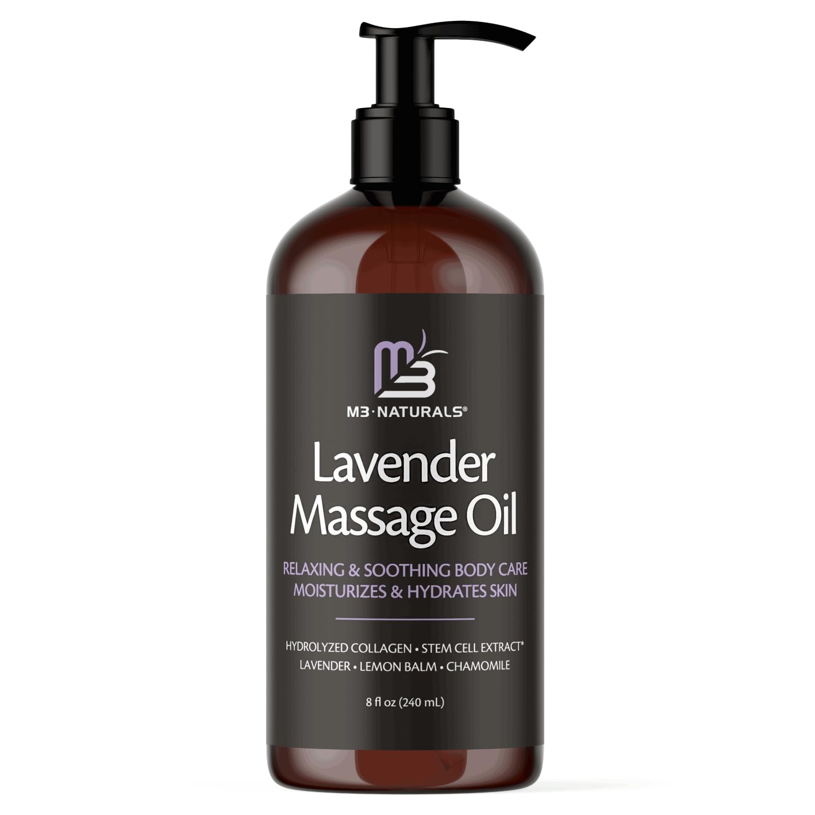 Lavender Massage Oil with Collagen and Stem Cells - Skin Tightening Massage Oil for Mass M3 NaturalsAu supplements
