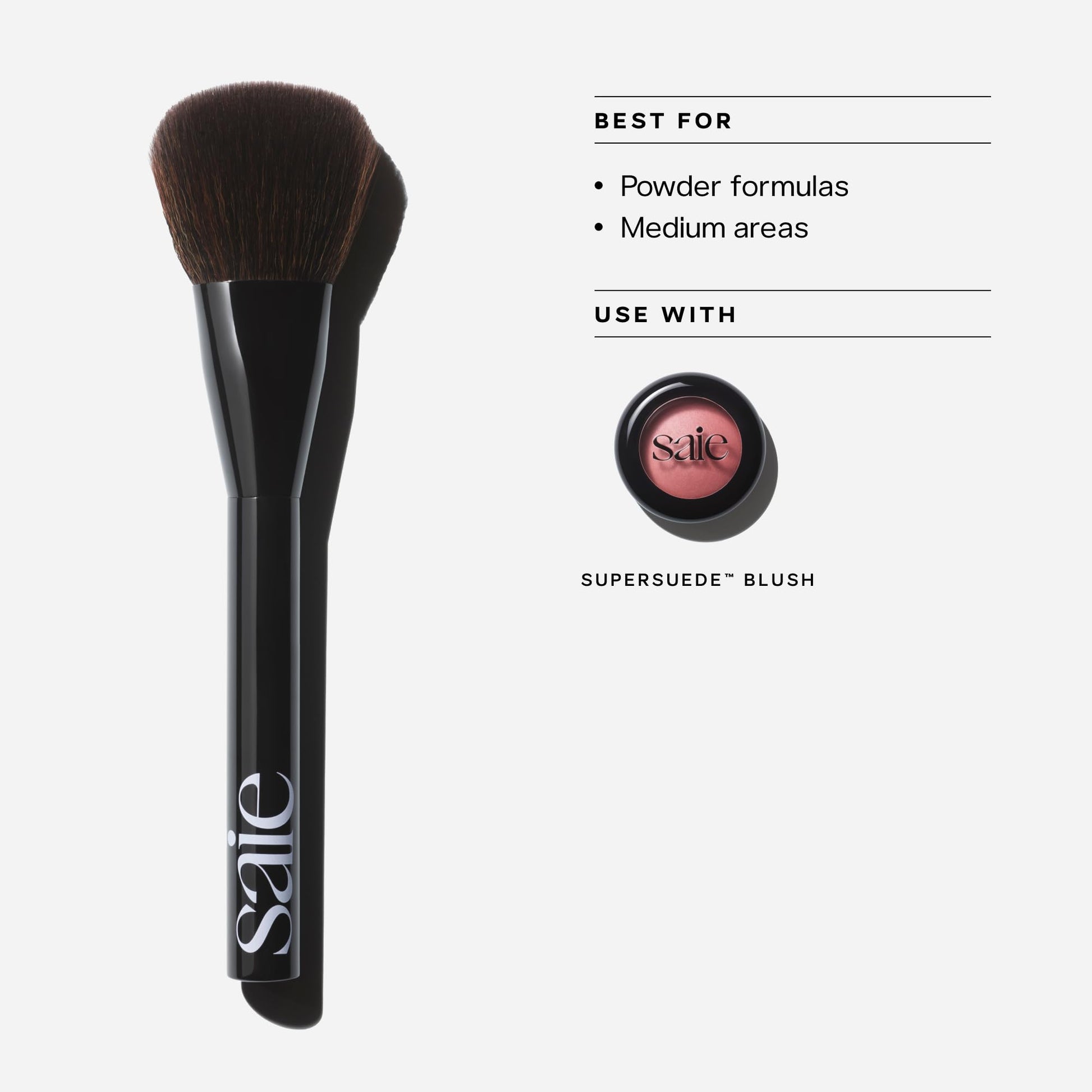 Saie Powder Blush Brush - Fluffy Makeup Brush for Cheeks - Ultra-Soft Tapered Bristles for a Precise, Diffused Application - For Pressed or Loose Powder Face Makeup, Bronzer + Blush - Vegan (1 Count) SaieAu supplements
