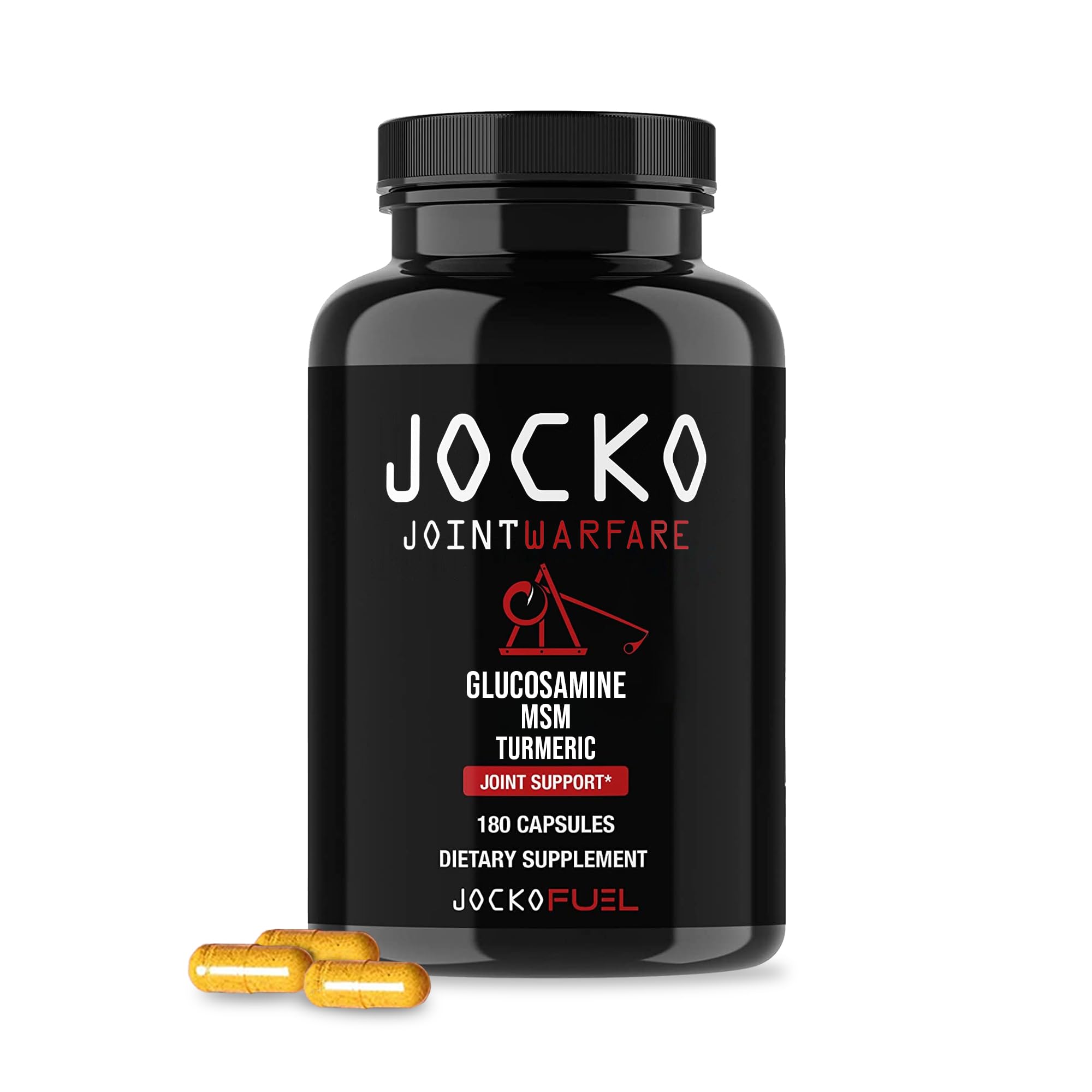 Jocko Fuel Joint Support Supplement - Glucosamine MSM for Joint Pain, Mobility, & Flexibility w/Turmeric & Boswellia (180 Capsules) Jocko FuelAu supplements