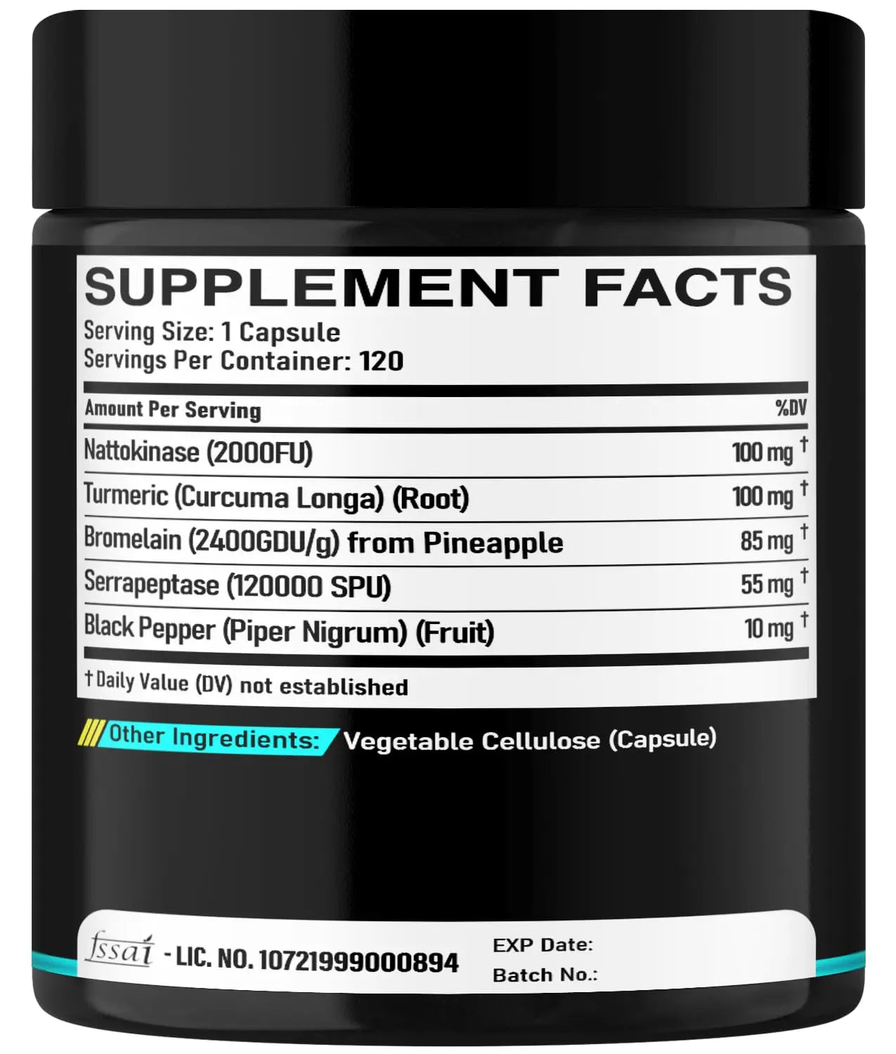 DEDICAD 4-in-1 Nattokinase 2000 Fu, Turmeric, Bromelain, Serrapeptase - Spike Protein Detox - Body Balance, Circulation Health & Immune System - 120 Capsules 4-Month Supply DEDICADnz supplements