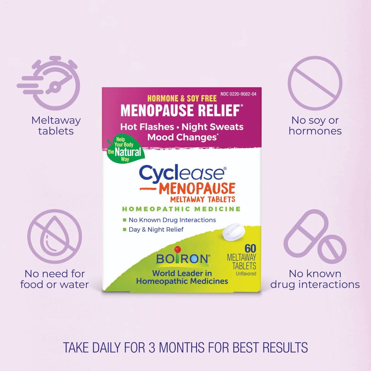 Boiron Cyclease Menopause Tablets for Relief of Hot Flashes, Night Sweats, Irritability, and Mood Swings - 60 Count BoironAu supplements