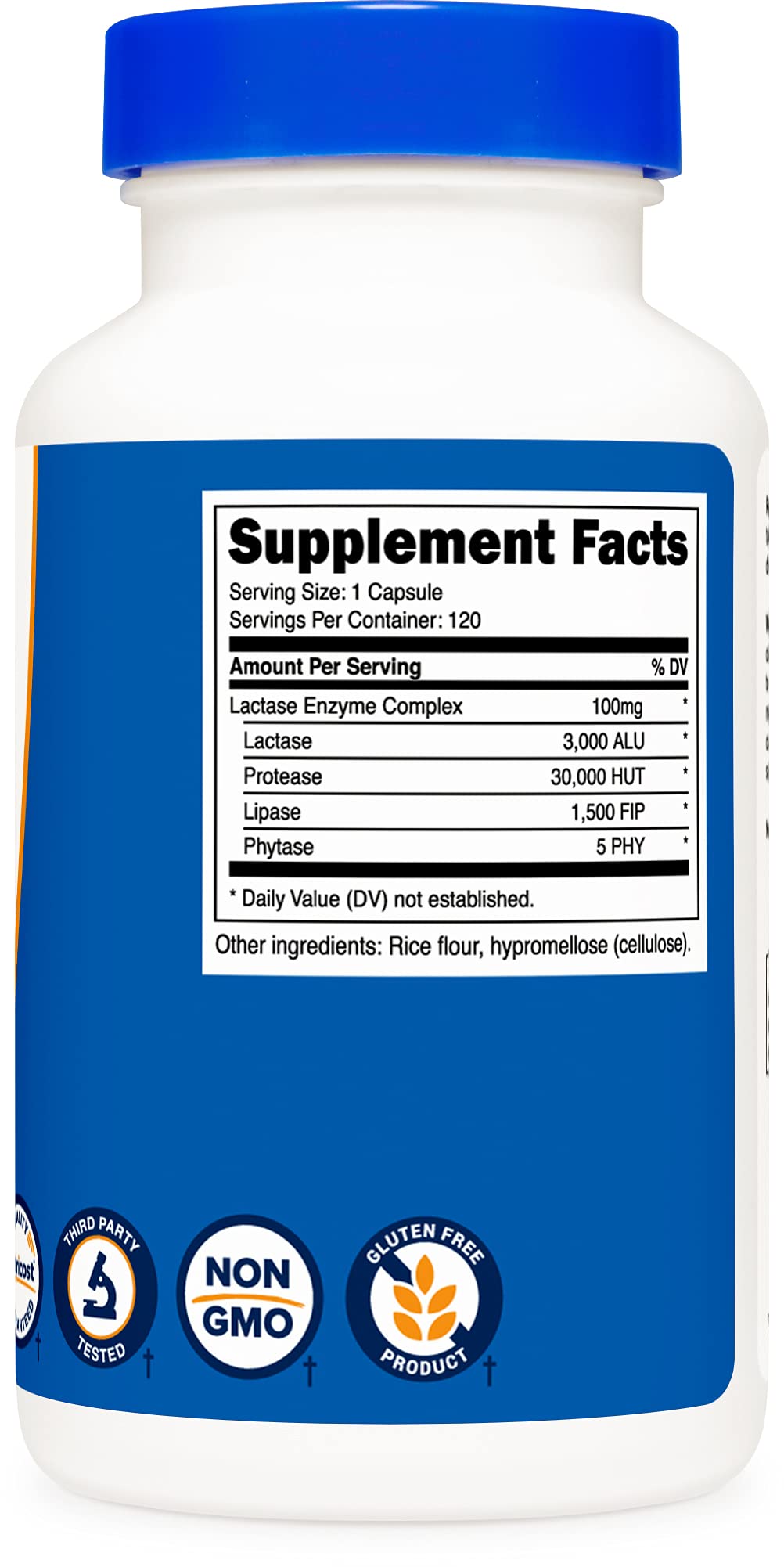 Nutricost Lactase Enzyme Complex 3,000 FCC ALU, 120 Veggie Capsules - Non-GMO NutricostUS supplements