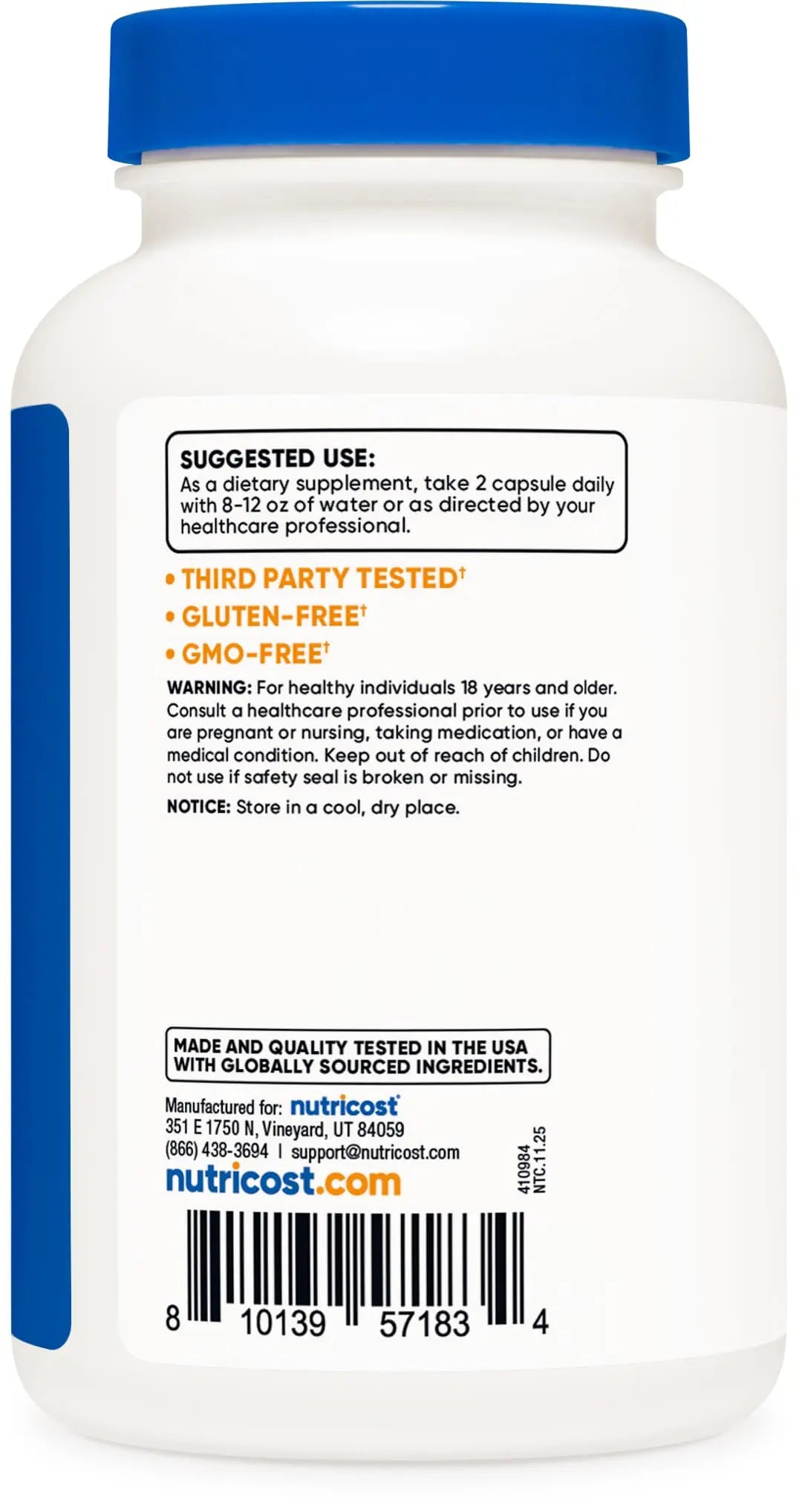 Nutricost Triple Magnesium Complex (300mg, 120 Capsules) - from Di-Magnesium Malate, Bisglycinate and Citrate, 60 Servings Nutricostnz supplements