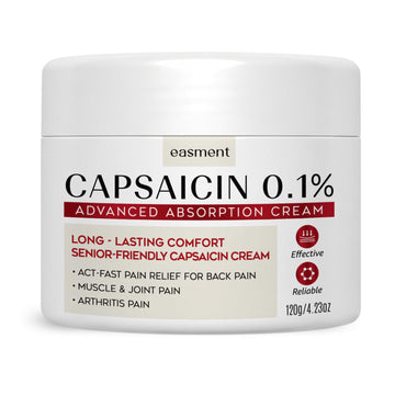 Easment Capsaicin Pain Relief Cream – Topical Arthritis & Muscle Pain Relief for Joint, Nerve & Back Pain – Medicated Pain Cream with Capsaicin 0.1% – Arnica, Aloe & Chamomile, 4.23 Fl Oz EasmentAu supplements