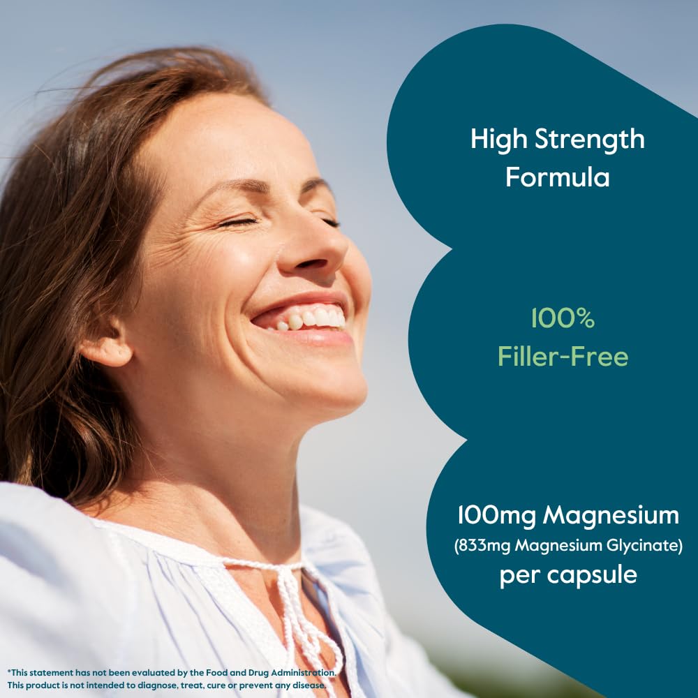 BESTVITE Filler-Free Magnesium Glycinate - 400mg of Magnesium per Serving (240 Veg Caps)- Chelated Bisglycinate for Muscle, Relaxation, Stress & Sleep Support* - For Men & Women - No Stearates - Vegan BESTVITEAu supplements