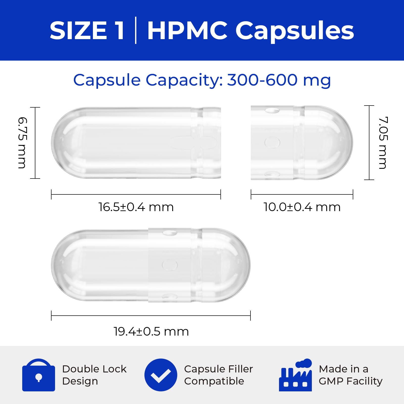 ATLEMISME Empty Vegan Capsules Size 1 - Vegan Capsules Empty (1000 Count) ATLEMISMEAu supplements
