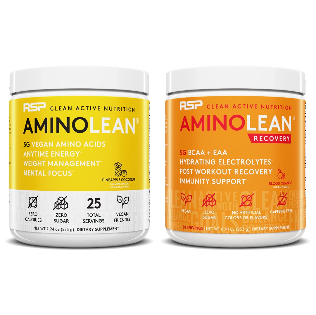 RSP NUTRITION Vegan AminoLean Pre Workout Energy (Pineapple Coconut 25 Servings) RSP NUTRITIONUS supplements