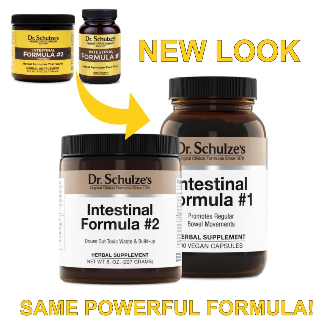 Dr. Schulze's Intestinal Formula #2 (8 Ounces) and Intestinal Formula #1 Capsules (90 Capsules) - Organic Herbal Supplements Dr. Schulze'sAu supplements
