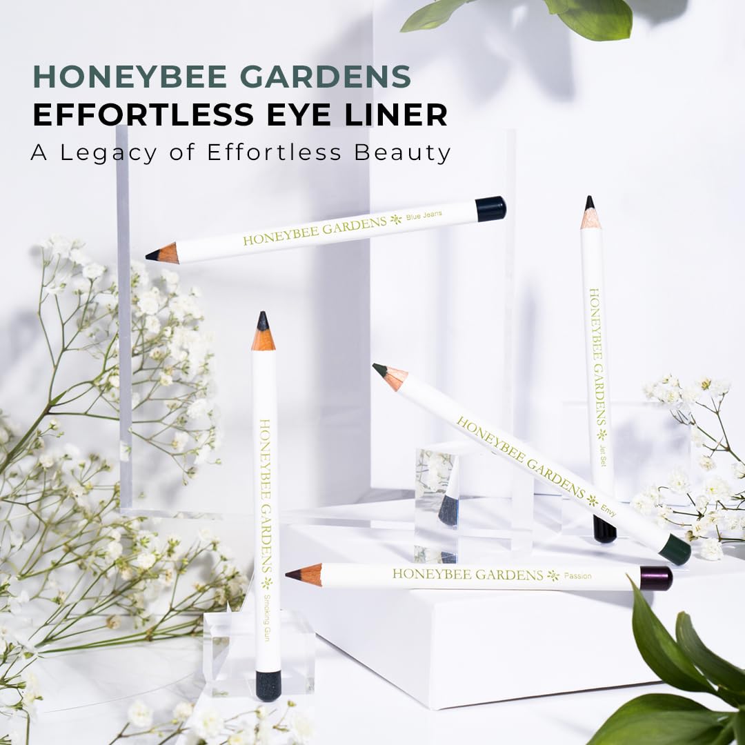 Honeybee Gardens Effortless Eye Liner Pencil, Jet Set Black, Smooth Long-Wearing, Rich Pigment, Vegan & Gluten-Free Honeybee GardensAu supplements