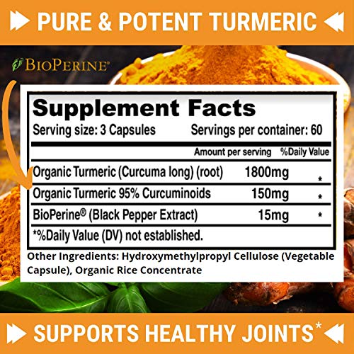 Turmeric Curcumin with BioPerine 1950mg - Natural Joint & Healthy Inflammatory FRESH HEALTHCAREAu supplements