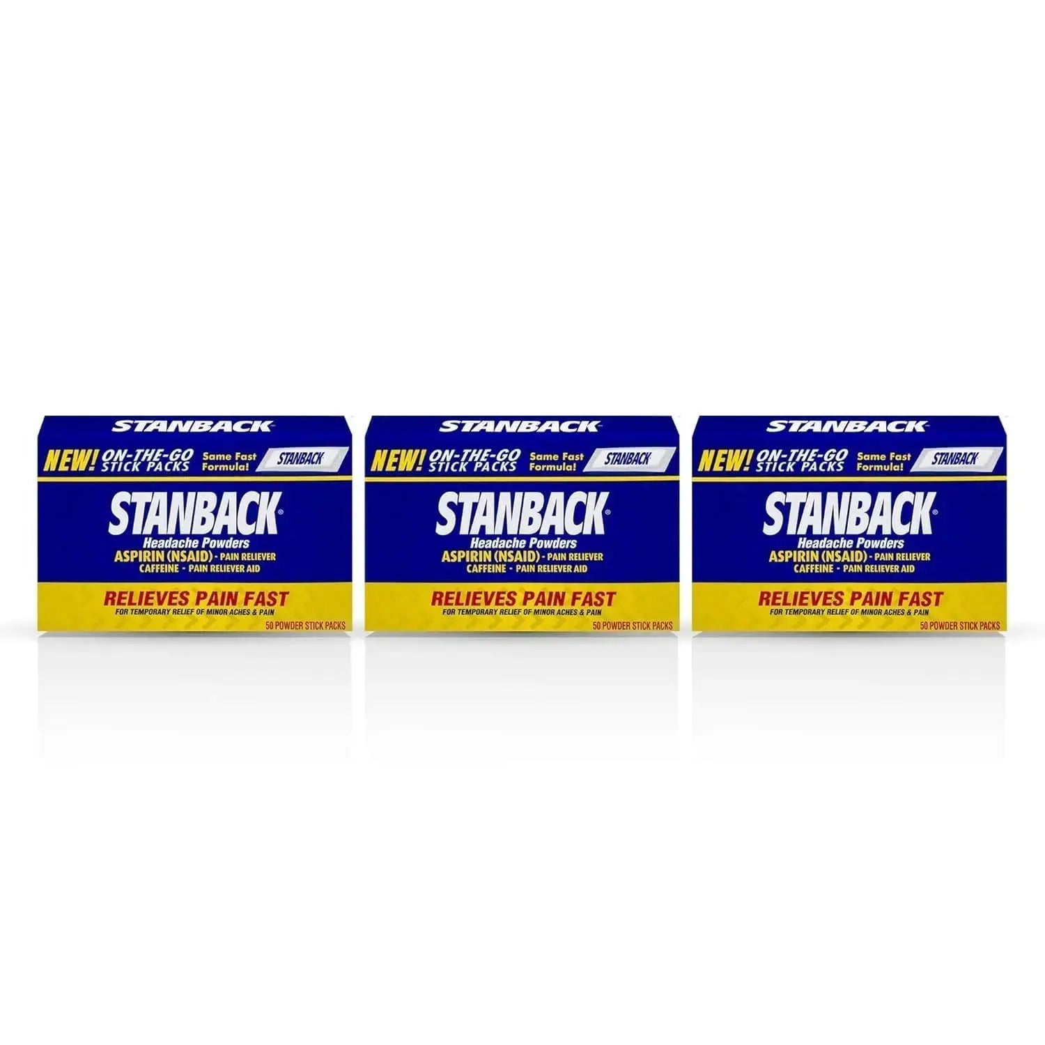 Stanback Headache Powders, Fast Pain Relief with Aspirin (NSAID) and Caffeine, 50 Count (3 Pack) StanbackAu supplements