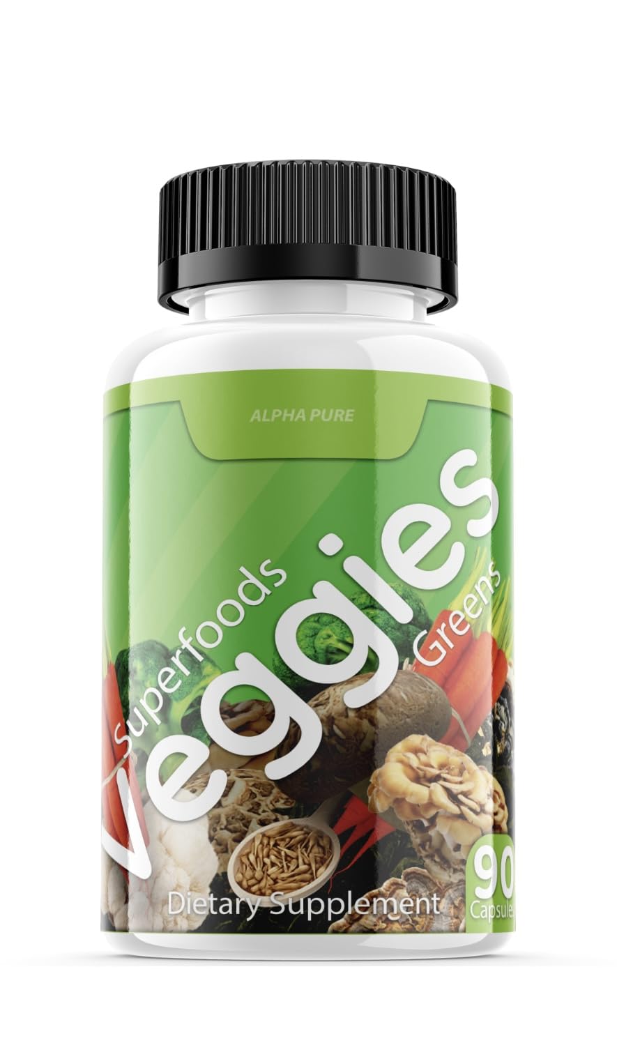 Alpha Pure Superfoods Reds Fruits and Greens 180 Capsules Vegetables Fruits and Veggies Superfood | Natural Balance of 90 Fruit Capsules, 90 Veggie Capsules for Men, Women Vitamins and Minerals Alpha PureAu supplements