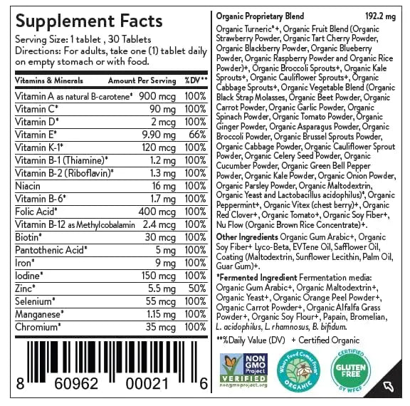 Movita Women’s Daily Multivitamin - Organic Fermented Whole Foods for Enhanced Energy, Immunity & Vitality - Vegan MovitaAu supplements
