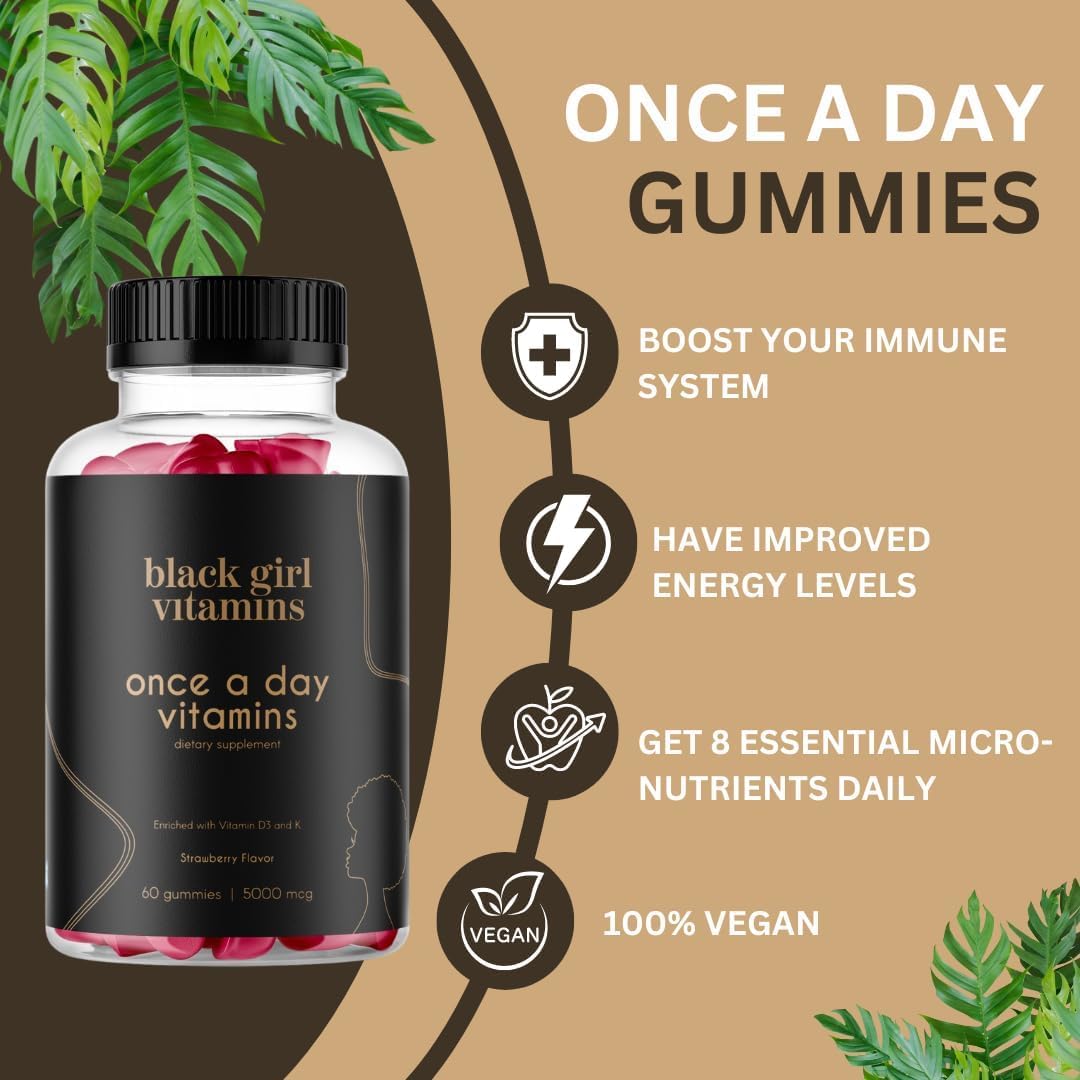 Black Girl Vitamins Complete Wellness Essentials - 30-Day Bundle with D3 Gummies, Probiotics, Hair-Skin-Nails + Sea Moss - 8 Key Nutrients for Immune, Skin & Energy Support Black Girl VitaminsAu supplements