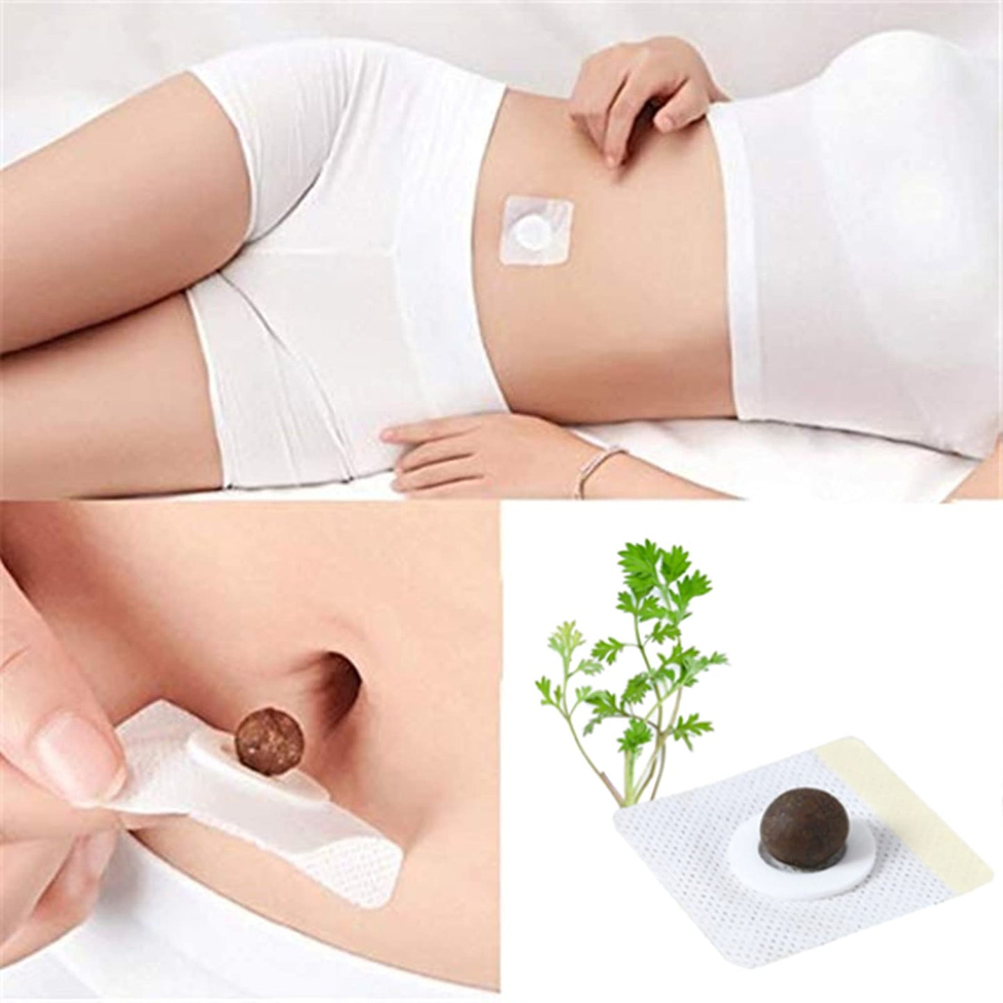 Bubchen Mugwort Belly Patch,30Pcs Natural Wormwood Essence and 30Pcs Belly Sticker BURWSEKKUS supplements