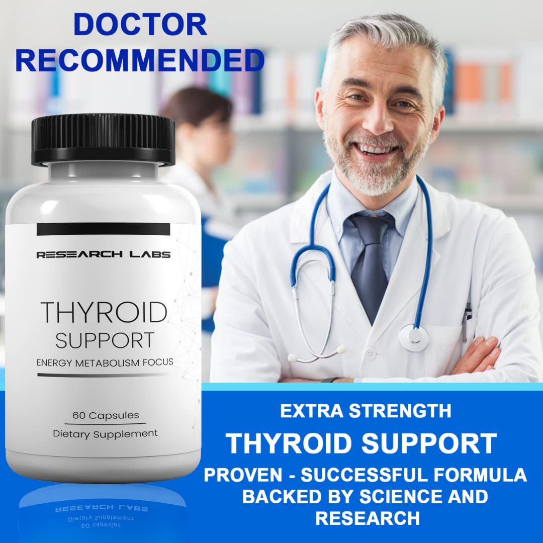 Research Labs Thyroid Support + Iodine Supplement - Energy, Metabolism, Focus Research LabsAu supplements