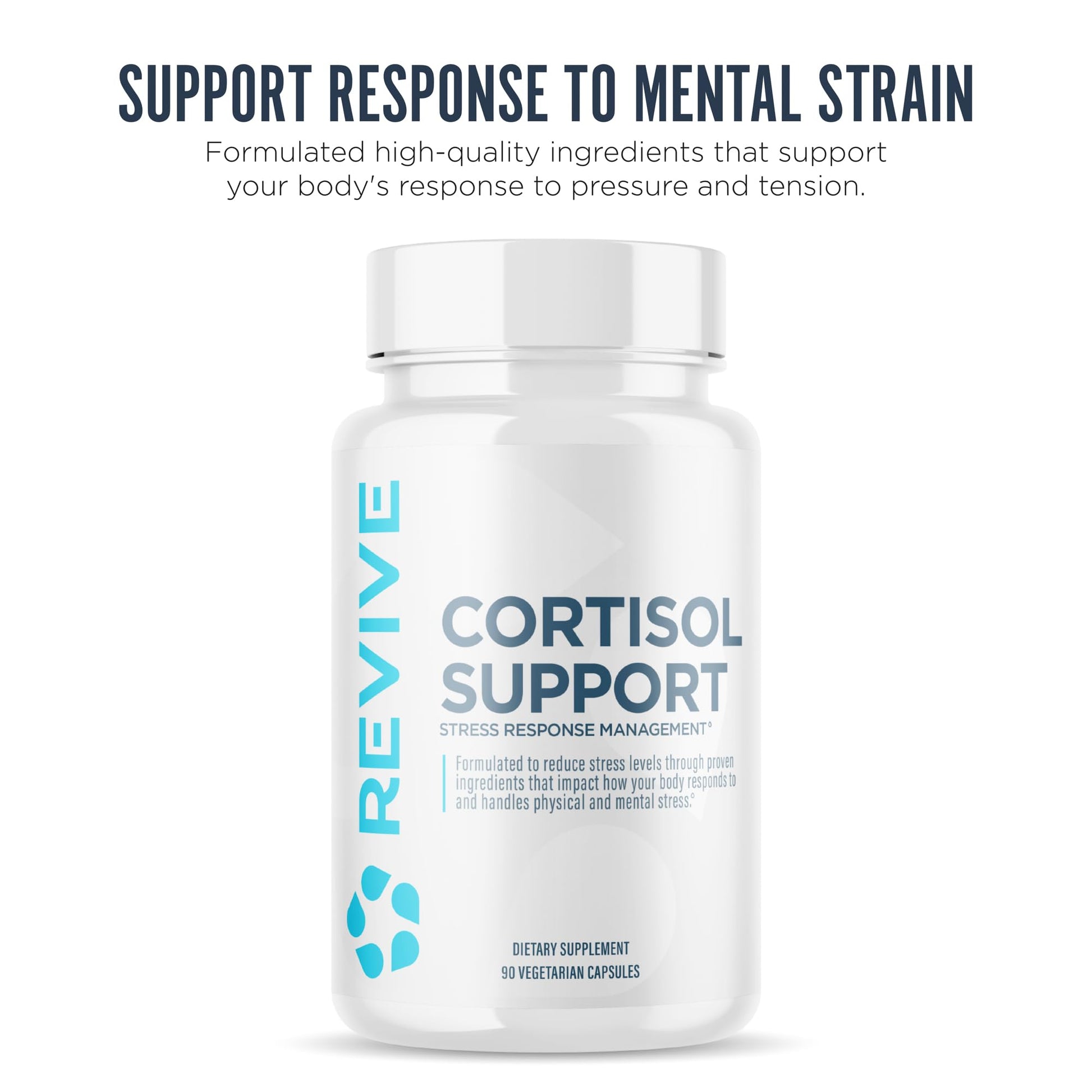 Revive MD Cortisol Manager, 90 Vegetarian Capsules - Cortisol Supplement w/Magnesium & L-Theanine Support Health, Focus, Energy, Fatigue, & Adrenal Gland Function - Vegan & Gluten-Free (30 Servings) ReviveAu supplements