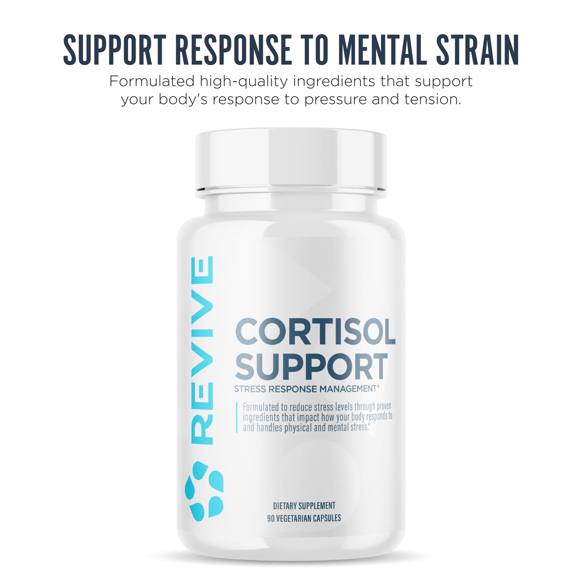 Revive MD Cortisol Manager, 90 Vegetarian Capsules - Cortisol Supplement w/Magnesium & L-Theanine Support Health, Focus, Energy, Fatigue, & Adrenal Gland Function - Vegan & Gluten-Free (30 Servings) ReviveAu supplements
