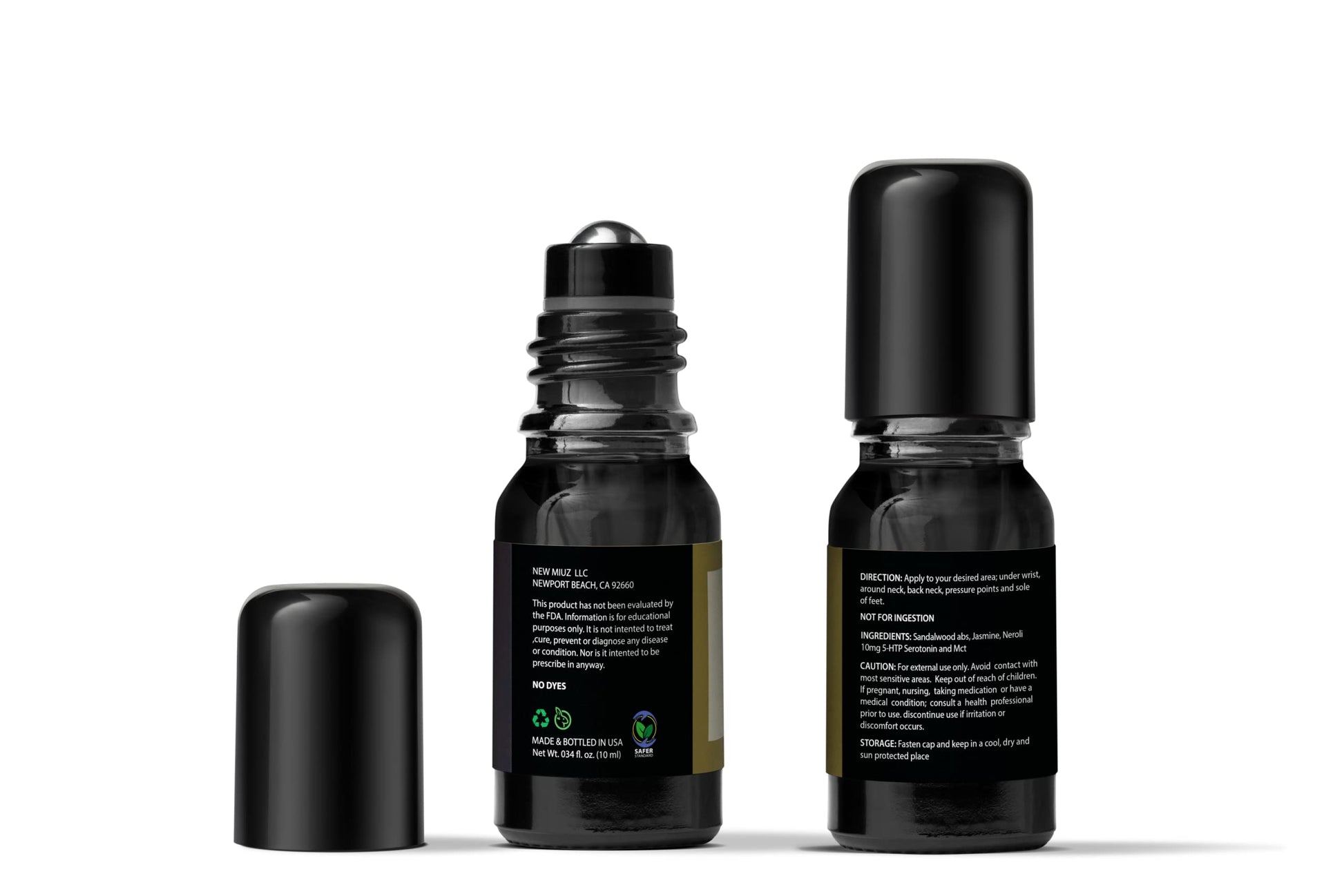 Calm Roll on Essential Oil Stress Relief Sandalwood Jasmine Destress Relaxation Calming Rolle New MiuzAu supplements