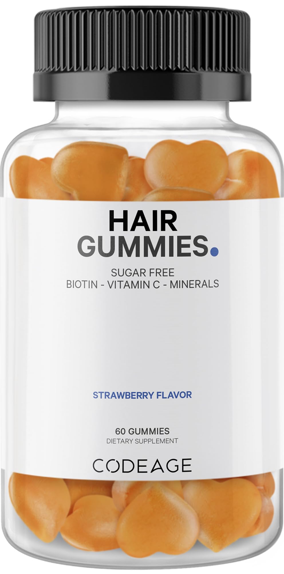 Codeage Hair Gummies, Biotin 5000 mcg, Sugar Free Growth Gummy Vitamins A, C, B6, B12, D3, Zinc, Inositol Supplement CodeageUS supplements