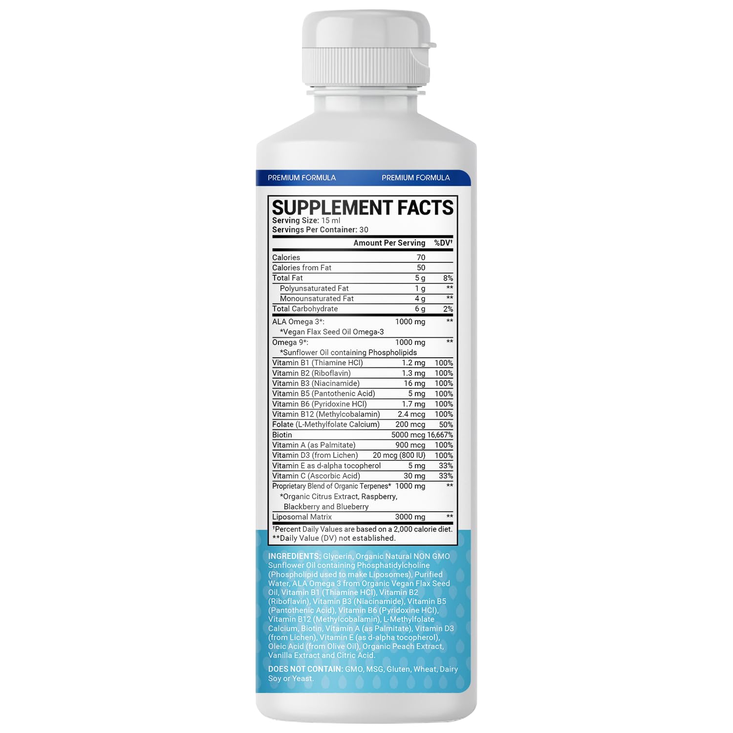 oppuland - Men's Multivitamin - Liquid Supplement - Liposomal Delivery - Daily Multi Vitamin with Biotin B Complex Omega-3 - Hair & Nail Support Vitamin oppulandUS supplements