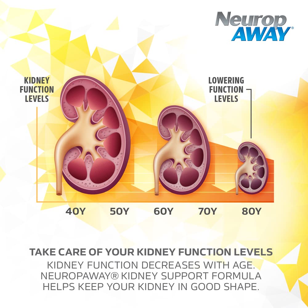 NeuropAWAY Kidney Support Formula Sugar Free with Agmatine Sulfate 500mg L-Novaline 50mg L-Ornithine 150mg L-Citrulline 100mg Per Capsule 90CT Fast Acting Kidney Support NeuropAWAYAu supplements