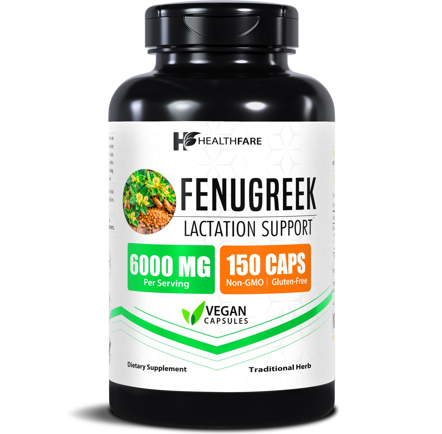 Healthfare Fenugreek Seed Extract 6000mg | 150 Vegan Capsules | Concentrated Herbal Supplement | Non-GMO, Gluten-Free | Made in USA HealthfareAu supplements