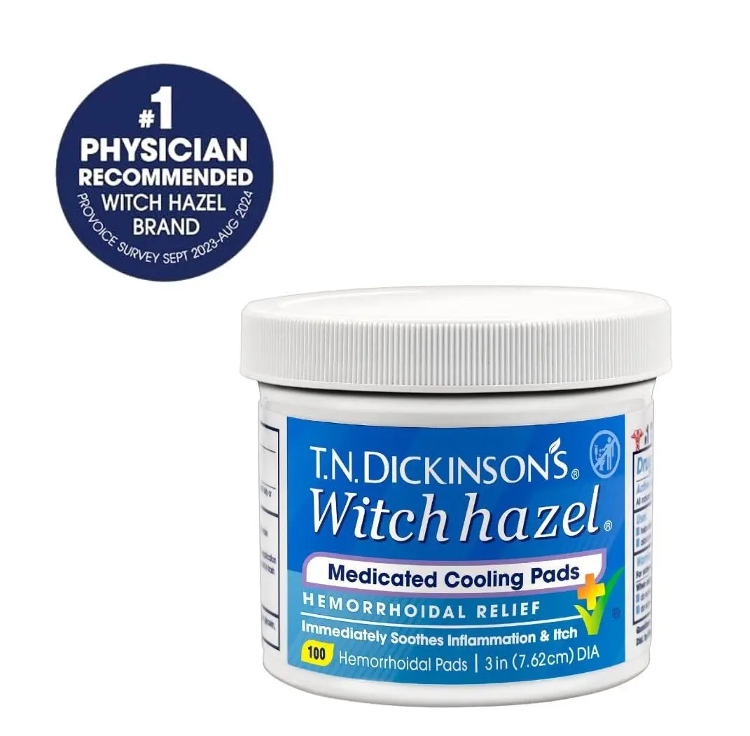 T.N. Dickinson’s Medicated Cooling Pads with Witch Hazel and Aloe | Hemorrhoid Treatment, Postpartum Care, Feminine & Rectal Relief | 100 Rounds T.N. Dickinson'sAu supplements