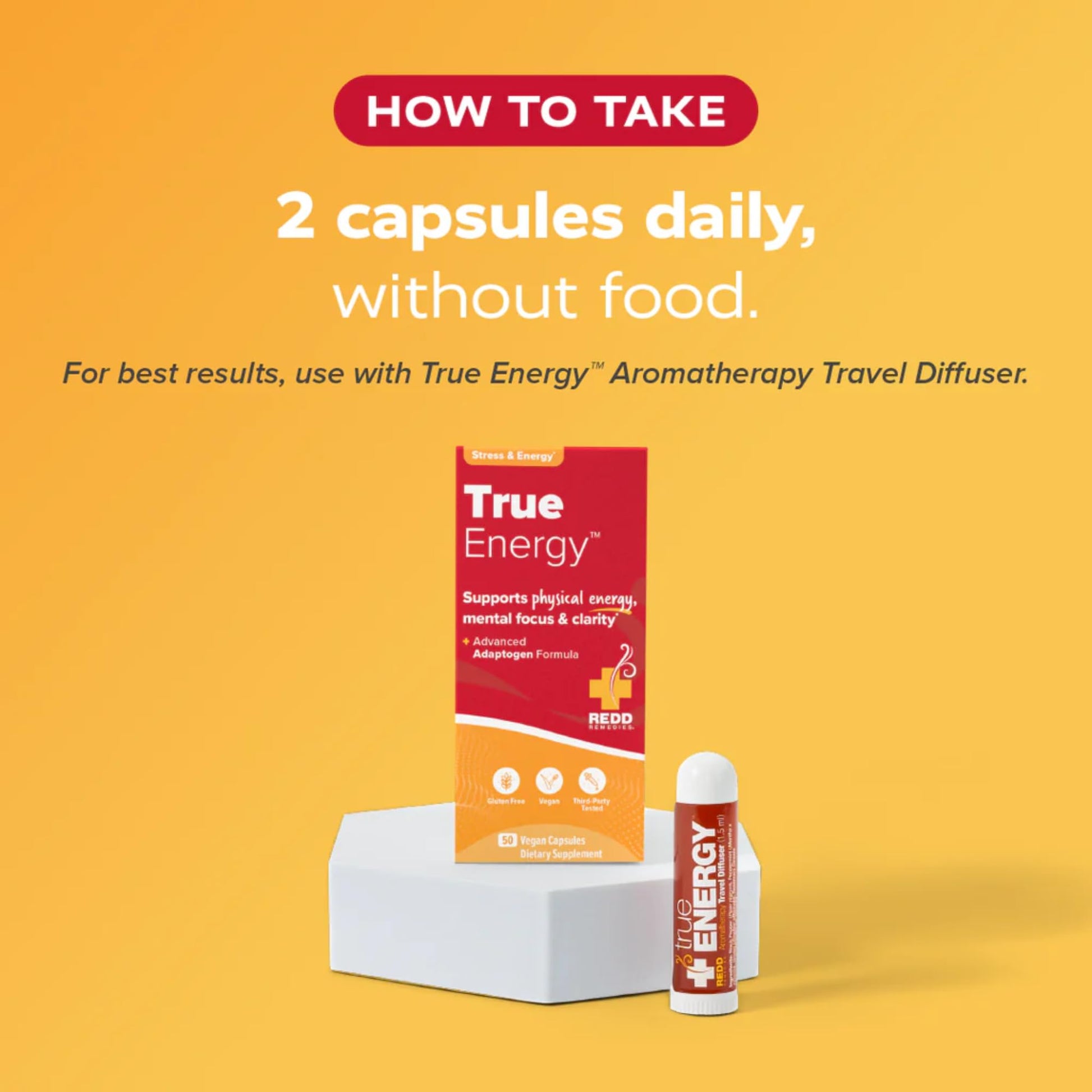 Redd Remedies, True Energy, Supports Energy Production and Stamina, 50 Vegan Capsules Redd RemediesAu supplements