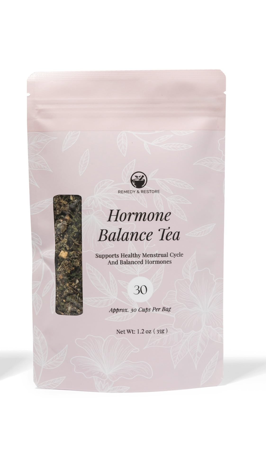 Remedy & Restore Herbal Tea for Hormone Balance - Natural Menstrual Cycle Support, Spearmint Flavor, Loose Leaves, 1 Count Remedy & RestoreAu supplements