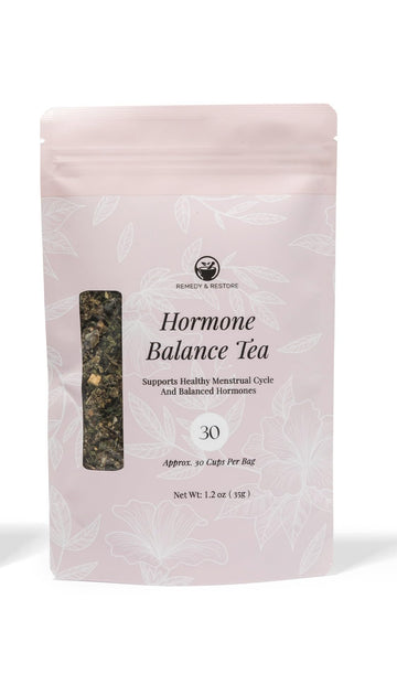 Remedy & Restore Herbal Tea for Hormone Balance - Natural Menstrual Cycle Support, Spearmint Flavor, Loose Leaves, 1 Count Remedy & RestoreAu supplements