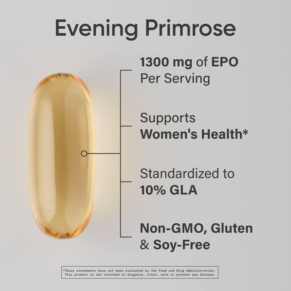 Sports Research Evening Primrose Supplement from Cold Pressed Oil - Softgels for Women’s Health & Skin Health - Gluten Free & Non-GMO GLA - High Potency 1300mg, 120 Count Sports ResearchAu supplements