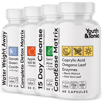 Youth & Tonic Complete Body Detox for Cleanse, Normal Acidity Gut Level and Water Youth & TonicUS supplements