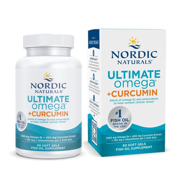 Nordic Naturals Omega Curcumin, Lemon - 60 Soft Gels - 1200 mg Omega-3 + 400 mg Optimized Curcumin - Combats Cellular Stress - Non-GMO - 30 Servings Nordic NaturalsAu supplements