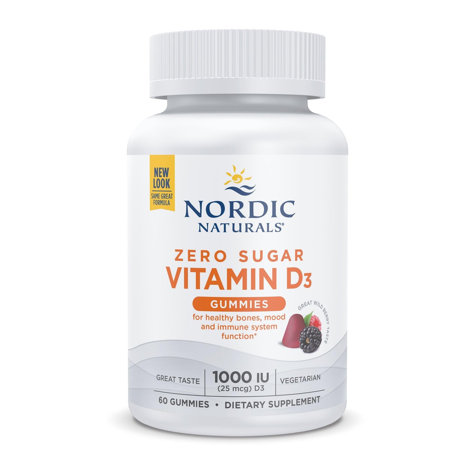 Nordic Naturals Zero Sugar Vitamin D3 Gummies, Wild Berry - 60 Gummies - 1000 IU Vitamin D3 - Great Taste - Healthy Bones, Mood & Immune System Function - Non-GMO - 60 Servings Nordic NaturalsAu supplements