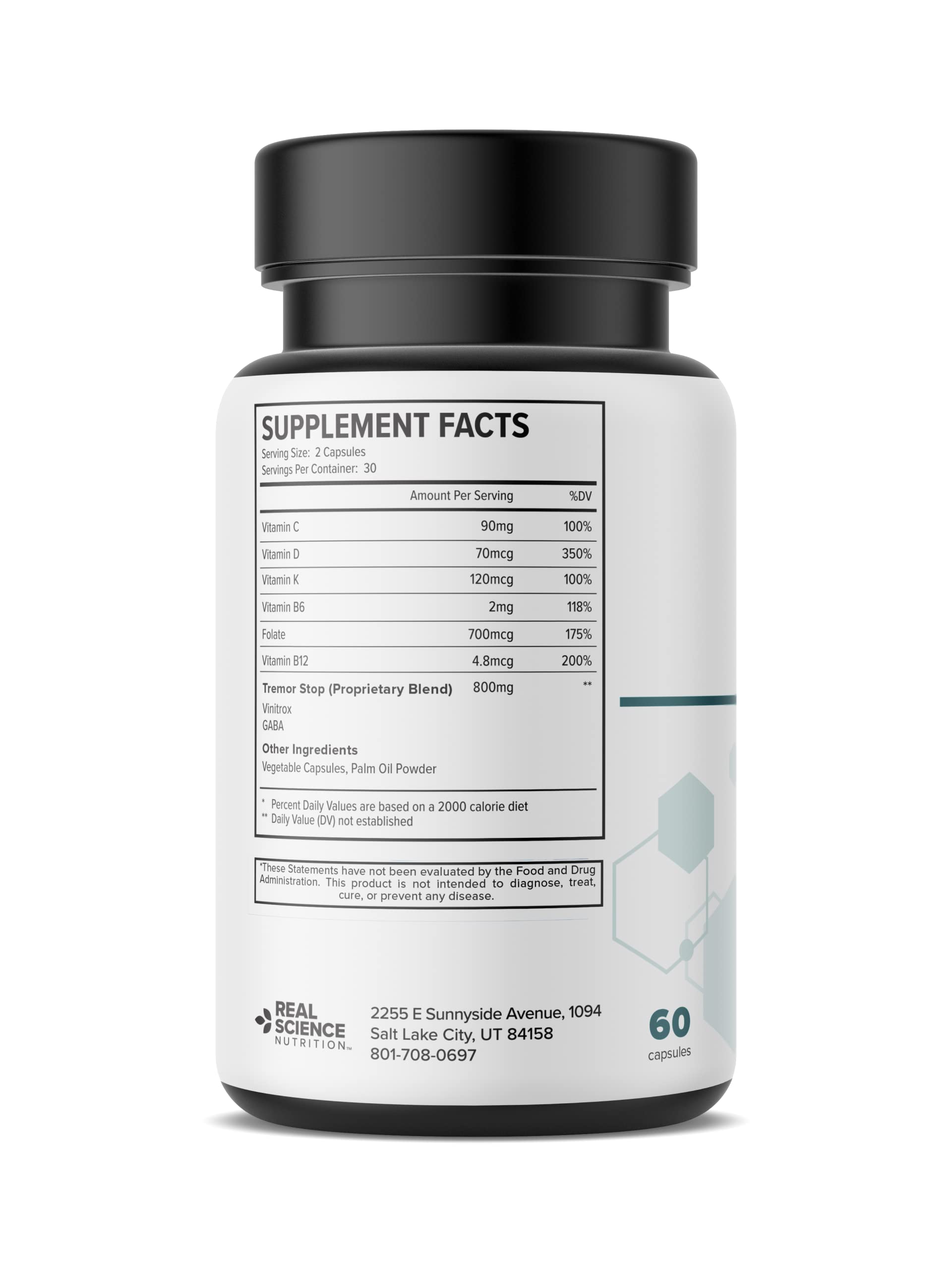 Real Science Tardivex All Natural Nerve Support Supplement for Neurological Balance - Includes Vinitrox, GABA & Essential Vitamins for Controlled Movement & Coordination - Made in USA, 60 Caps Real Science NutritionAu supplements