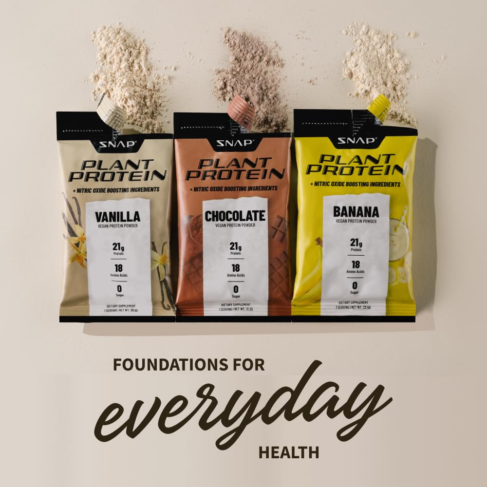 Snap Supplements 100% Plant Based Protein Powder Stick Packs with Nitric Oxide Booster Snap SupplementsAu supplements