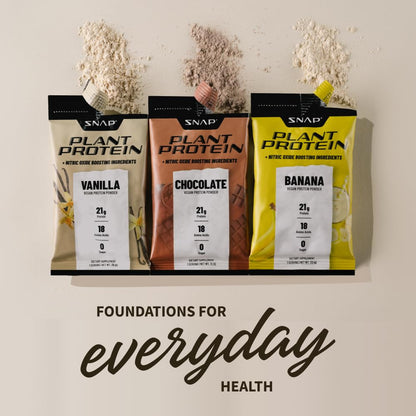 Snap Supplements 100% Plant Based Protein Powder Stick Packs with Nitric Oxide Booster Snap SupplementsUS supplements
