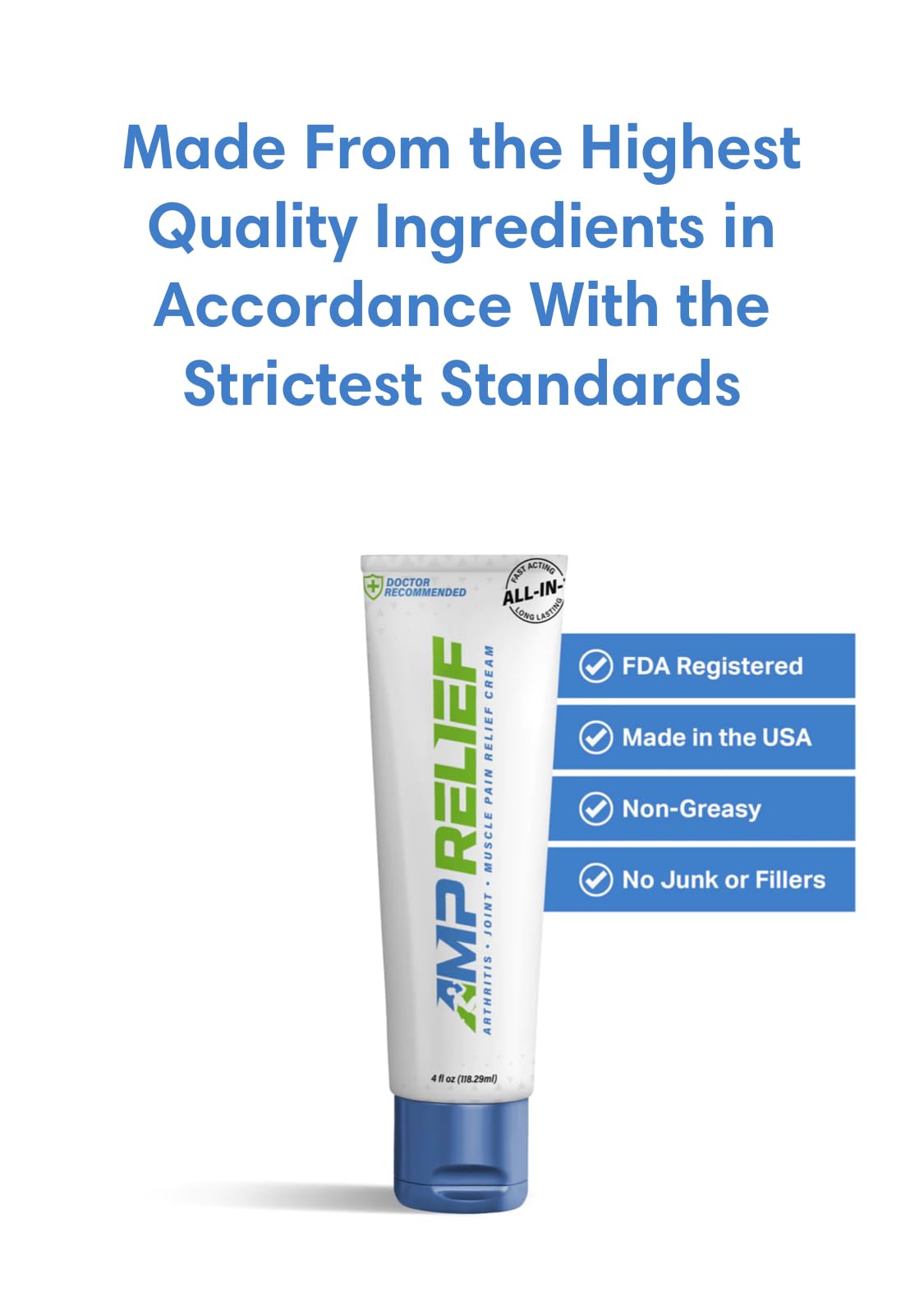 AMP RELIEF Cream - 4oz - All Natural Topical Pain Cream with Arnica, Boswellia, Eucalyptus and Menthol AMP RELIEFAu supplements