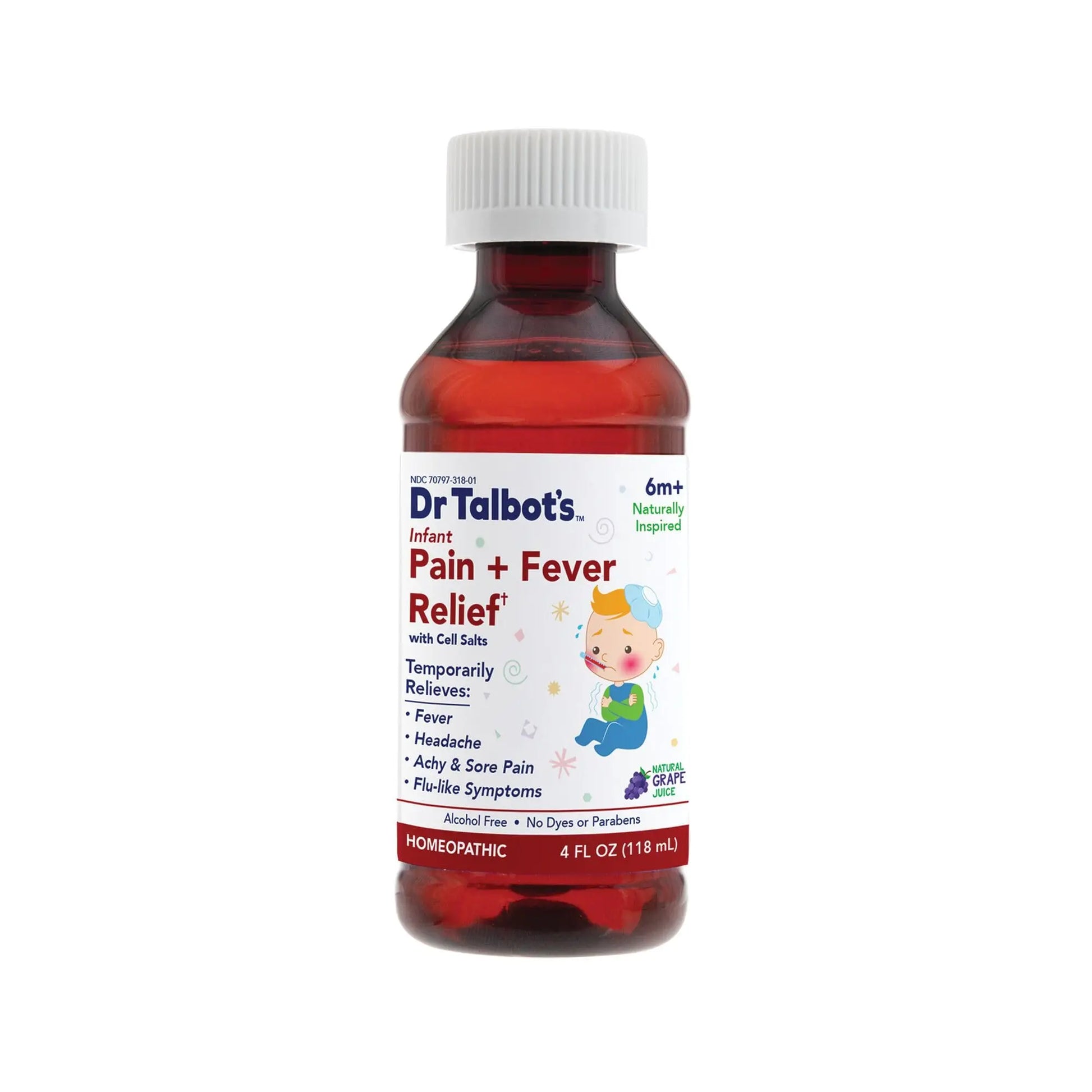 Dr. Talbot's Infant Pain and Fever Relief Liquid Medicine - 4 fl oz - 6+ Months - Grape Juice Flavor - No Alcohol, Dyes, or Parabens - Baby Essentials Dr. Talbot'sAu supplements