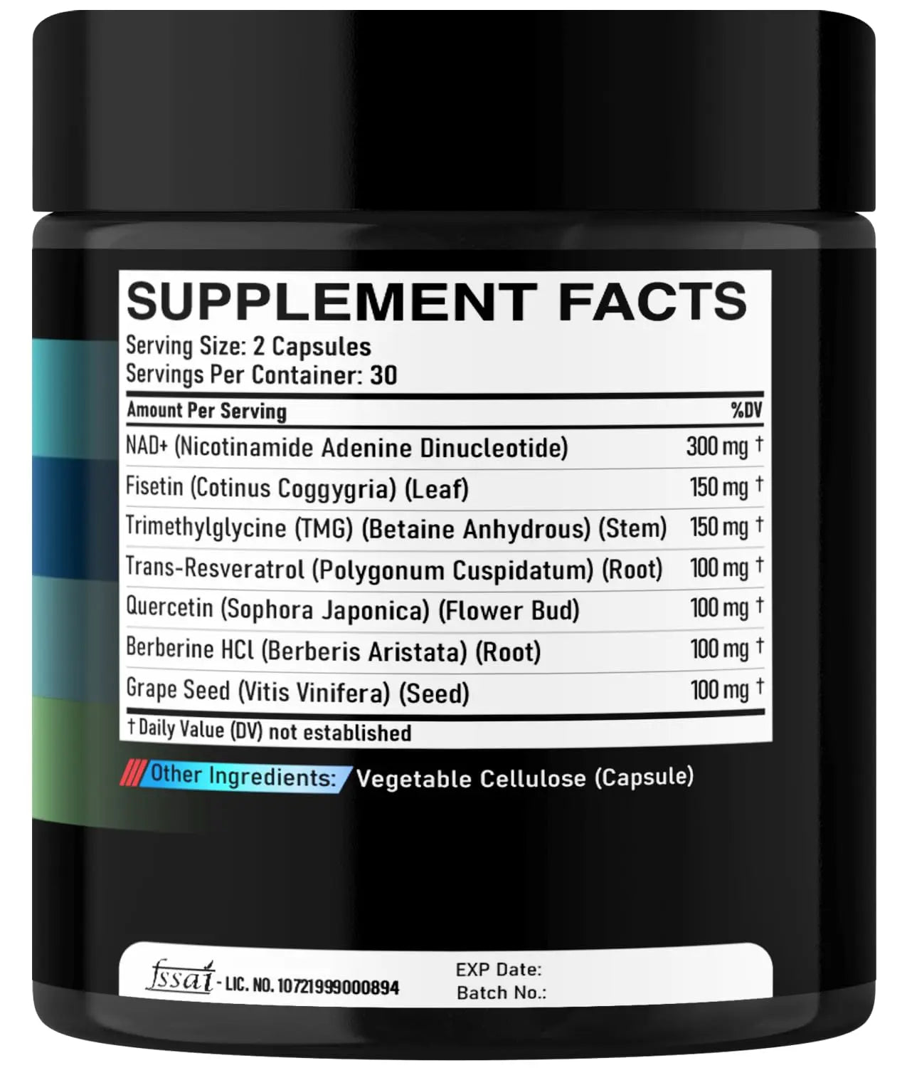 DEDICAD NAD.+ Supplement - Combined to Resveratrol, Quercetin, Berberine, Fisetin, TMG and Grape Seed - 60 Capsules DEDICADnz supplements
