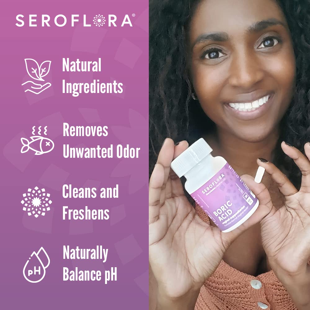 Seroflora Boric Acid Vaginal Suppositories 600 mg 28 Capsules - Boric Acid Pills for Women SerofloraAu supplements