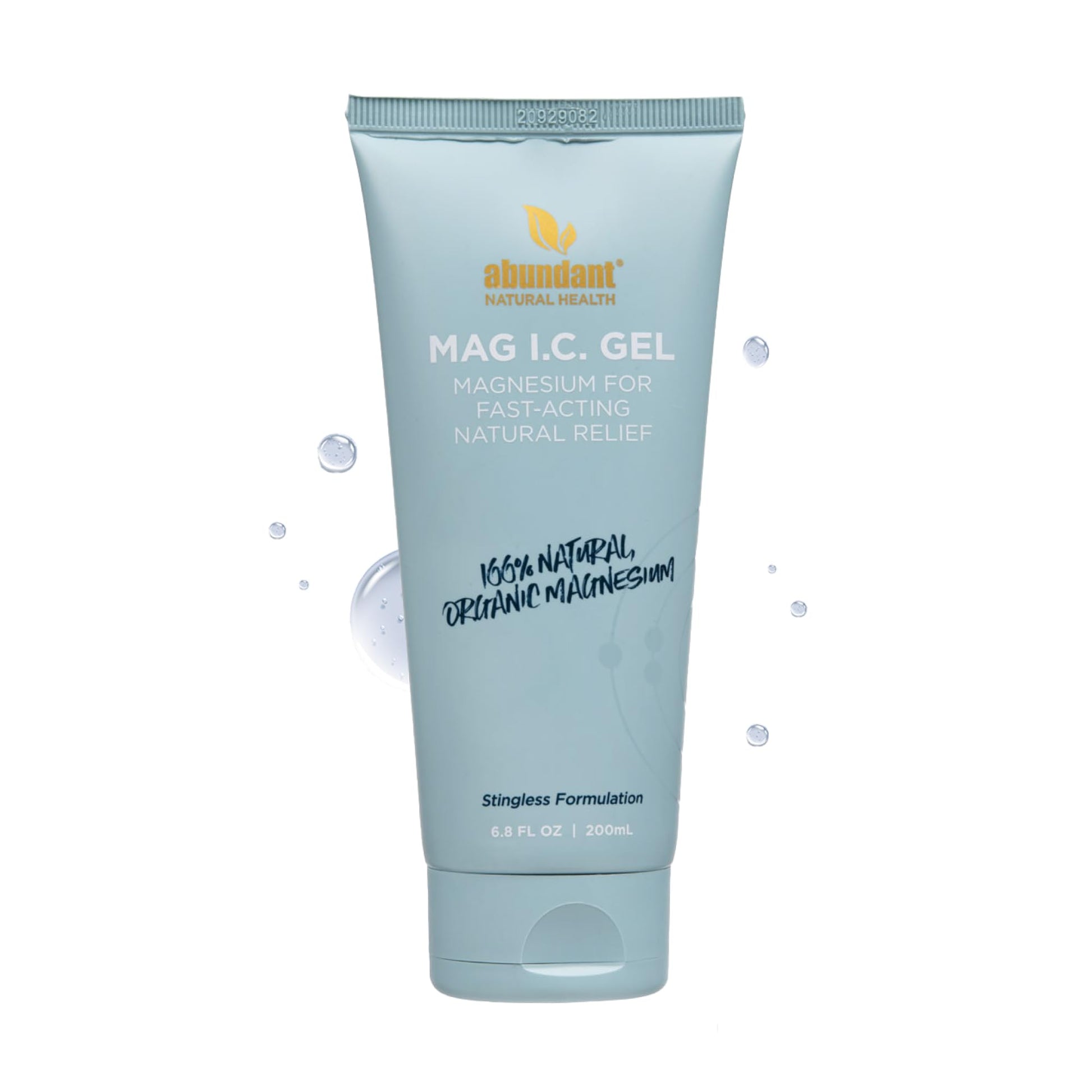 Abundant Natural Health MAG I.C. Magnesium Gel with Cucumber Stem Cells - Fast Muscle Relief, Soothing, Stingless, Safe for Sensitive Skin, Fragrance-Free, 200mL Abundant Natural HealthAu supplements