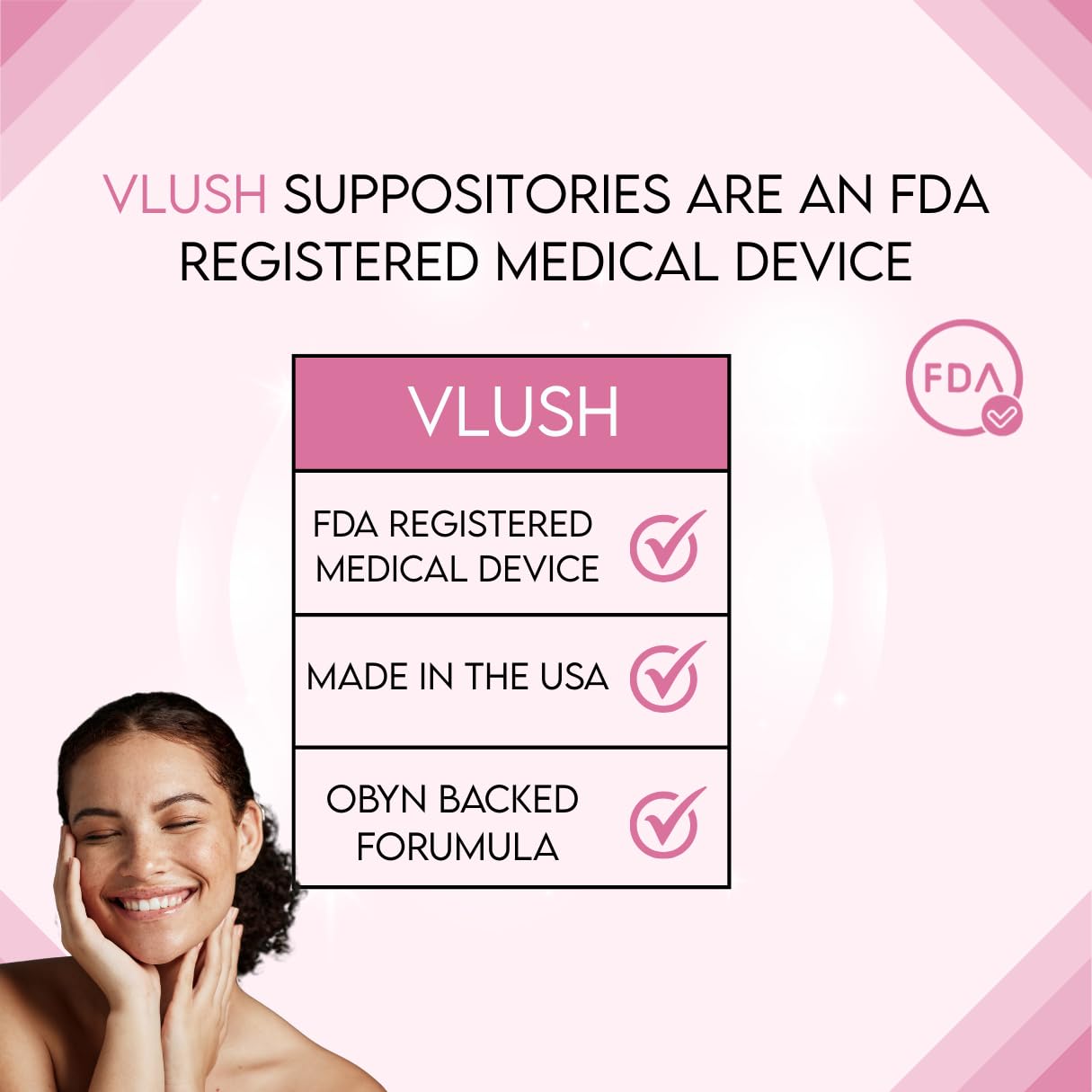 VLUSH Vaginal Moisturizer Suppositories - Deep Hydration with Hyaluronic Acid for Vaginal Dryness, Menopause Support & Daily Comfort, Made in FDA Registered Facility - Hormone-Free (10 Count) VLUSHUS supplements