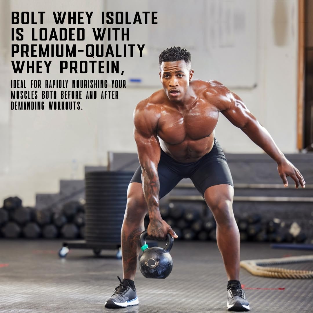 Bolt Nutrition Whey Isolate Protein Powder | with Superfood Phycocyanin | Muscle Strength Bolt NutritionUS supplements